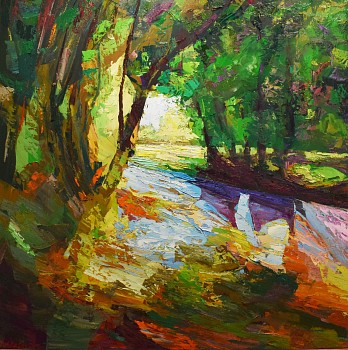 James Michalopoulos - Banks of the Bubbly 60 x 60 in. $33,245