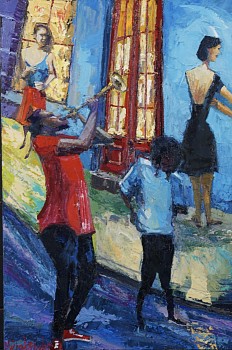 Figures: Bow with the Flow 36 x 24 in. $10,250